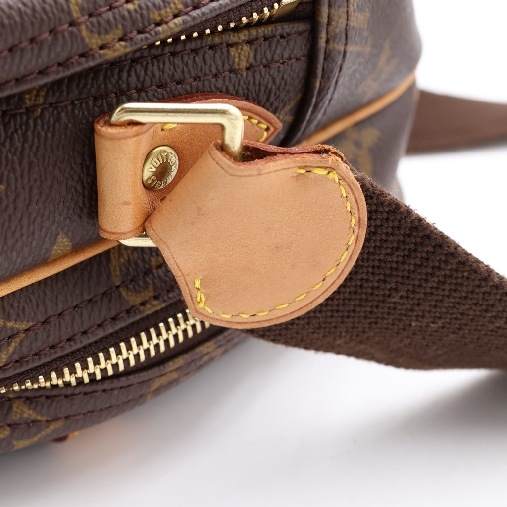 LOUIS VUITTON(ルイヴィトン) モノグラム リポーターPM ショルダーバッグ ブラウン レザー×PVC M45254 ゴールド金具 レディース