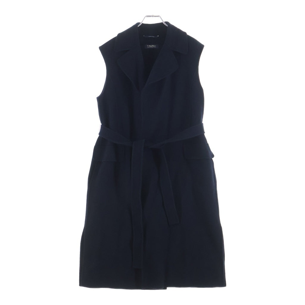 S MAX MARA(エス マックスマーラ) 23AW リバー ロングジレ ノースリーブコート ウール ネイビー 23927604336 レディース