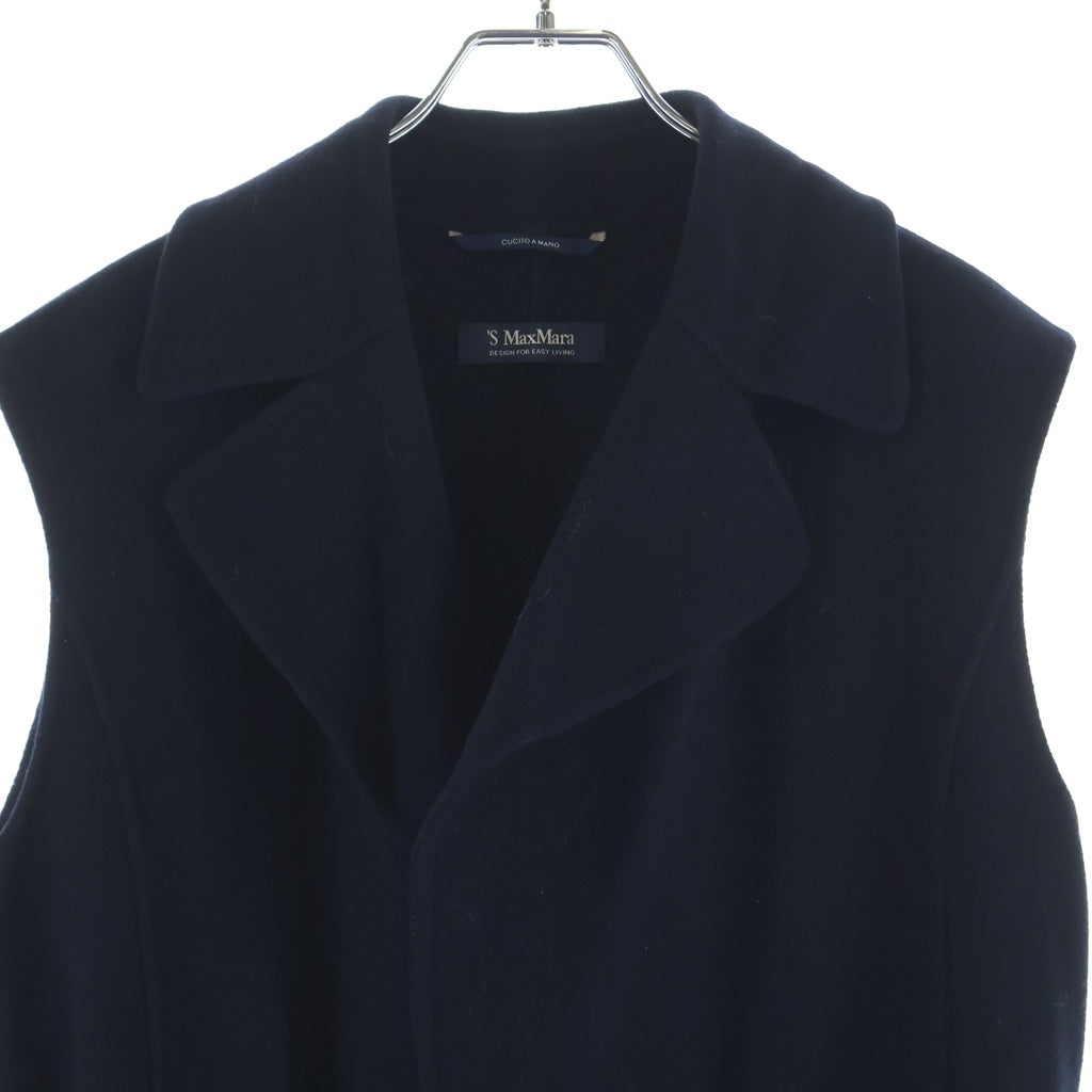 S MAX MARA(エス マックスマーラ) 23AW リバー ロングジレ ノースリーブコート ウール ネイビー 23927604336 レディース