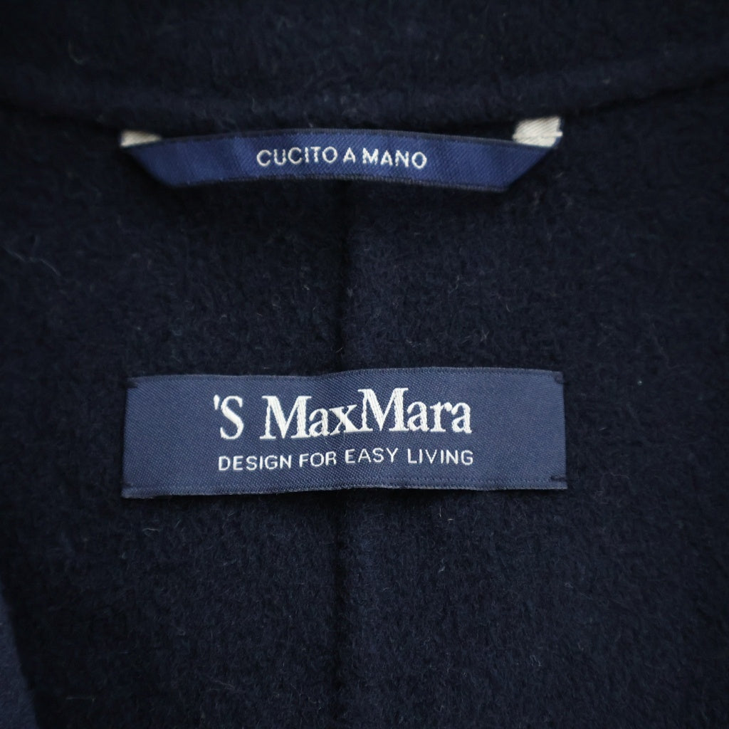 S MAX MARA(エス マックスマーラ) 23AW リバー ロングジレ ノースリーブコート ウール ネイビー 23927604336 レディース