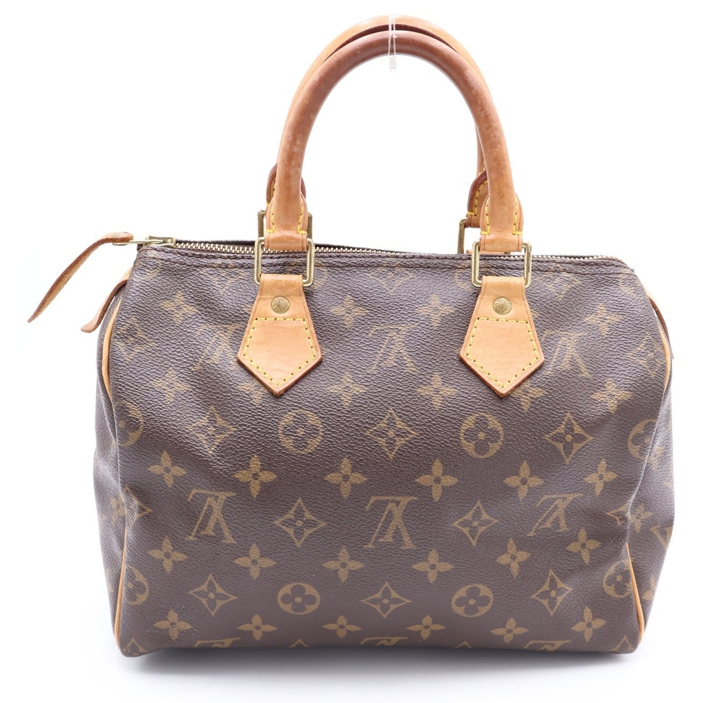 LOUIS VUITTON(ルイヴィトン) モノグラム スピーディ25 ボストンバッグ ミニバッグ ブラウン レザー×PVC M41528 ゴールド金具