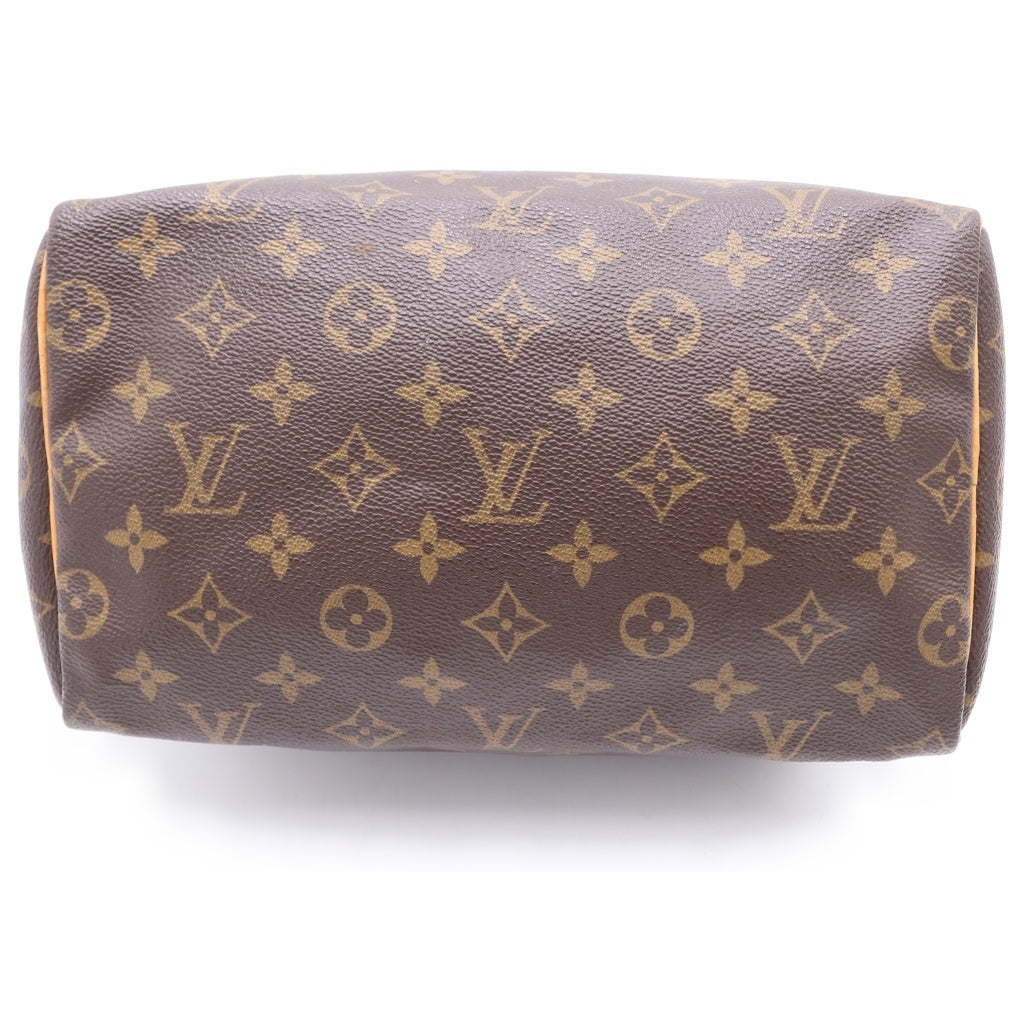 LOUIS VUITTON(ルイヴィトン) モノグラム スピーディ25 ボストンバッグ ミニバッグ ブラウン レザー×PVC M41528 ゴールド金具