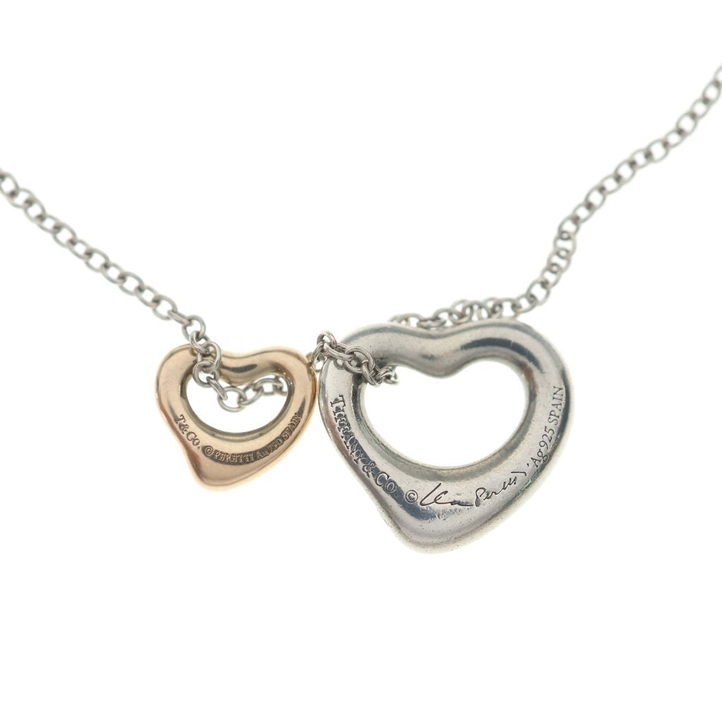 TIFFANY & Co.(ティファニー) エルサペレッティ ダブルオープンハートネックレス ペンダント チェーン シルバー×ピンクゴールド Ag925/Au750PG レディース