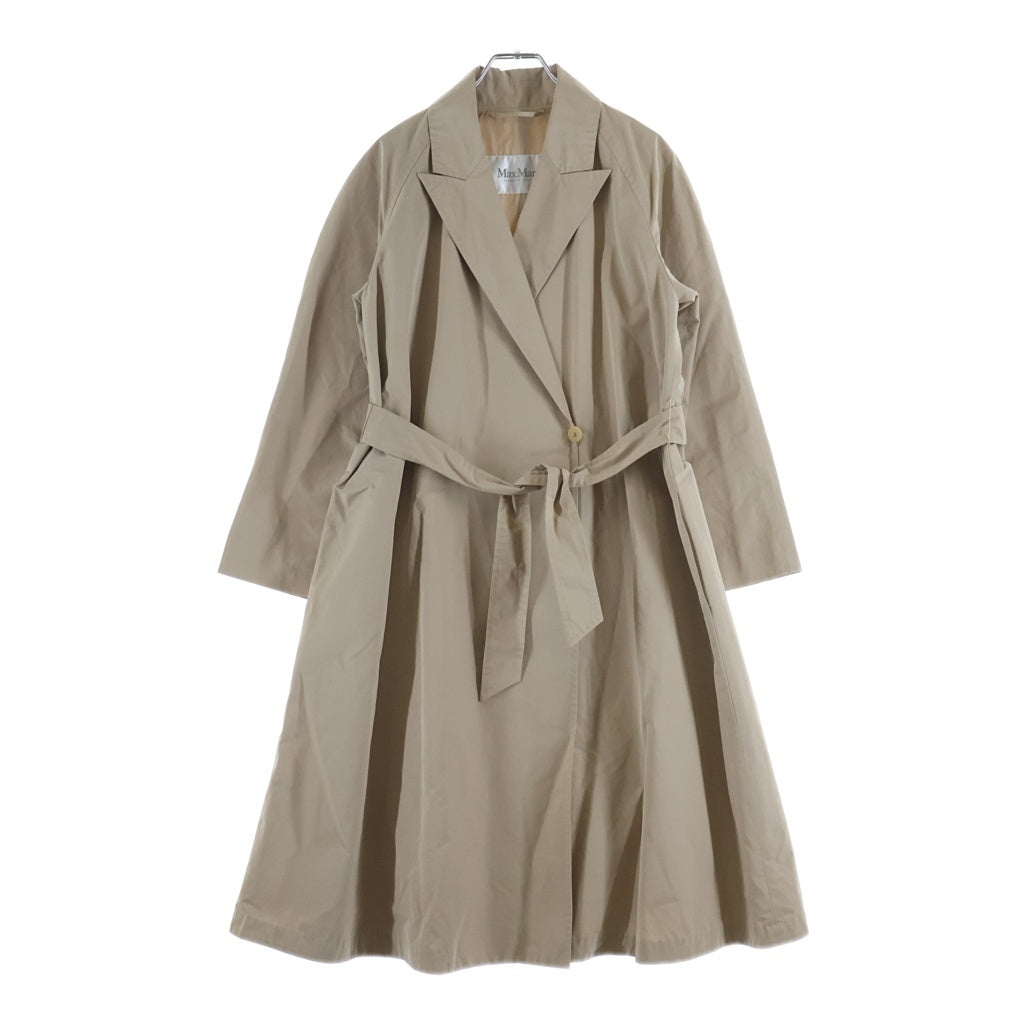 Max Mara(マックスマーラ) ポリエステル コットン ロングコート ベルトループ ステッチ ベージュ 102102816 レディース