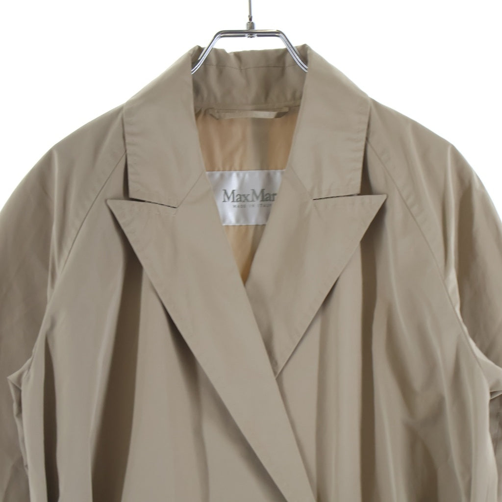 Max Mara(マックスマーラ) ポリエステル コットン ロングコート ベルトループ ステッチ ベージュ 102102816 レディース