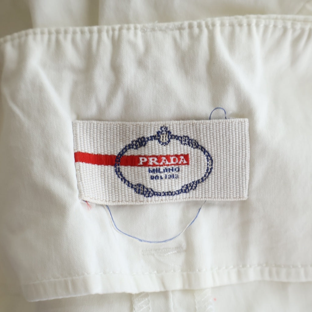 PRADA(プラダ) ストレッチ コットンハーフパンツ ショーツ ポリアミド ホワイト 22H497 レディース