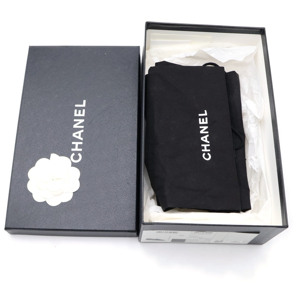CHANEL(シャネル) ココマーク エスパドリーユ フラットシューズ スリッポン ラムスキン レザー ブラック レディース
