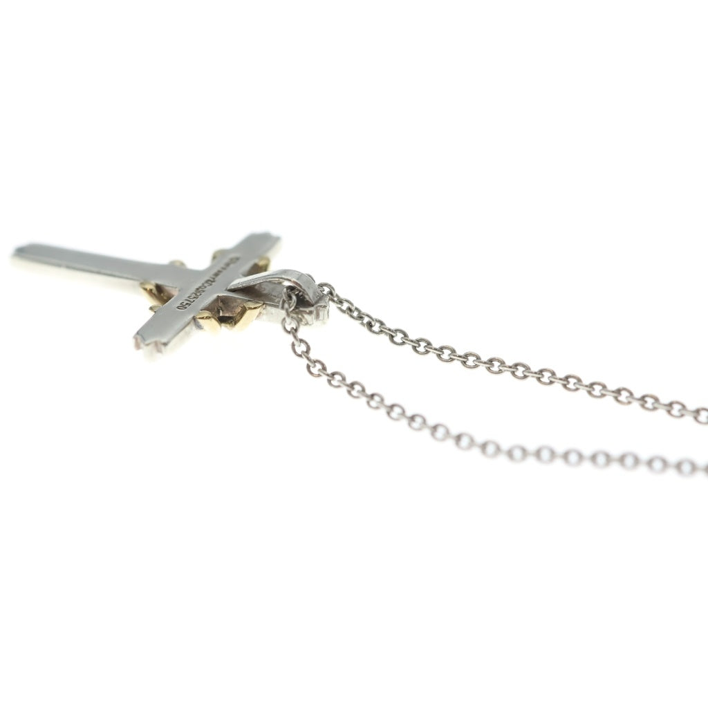 TIFFANY & Co.(ティファニー) シグネチャークロス ネックレス ペンダント チェーン シルバー×イエローゴールド Sv925×Au750YG レディース
