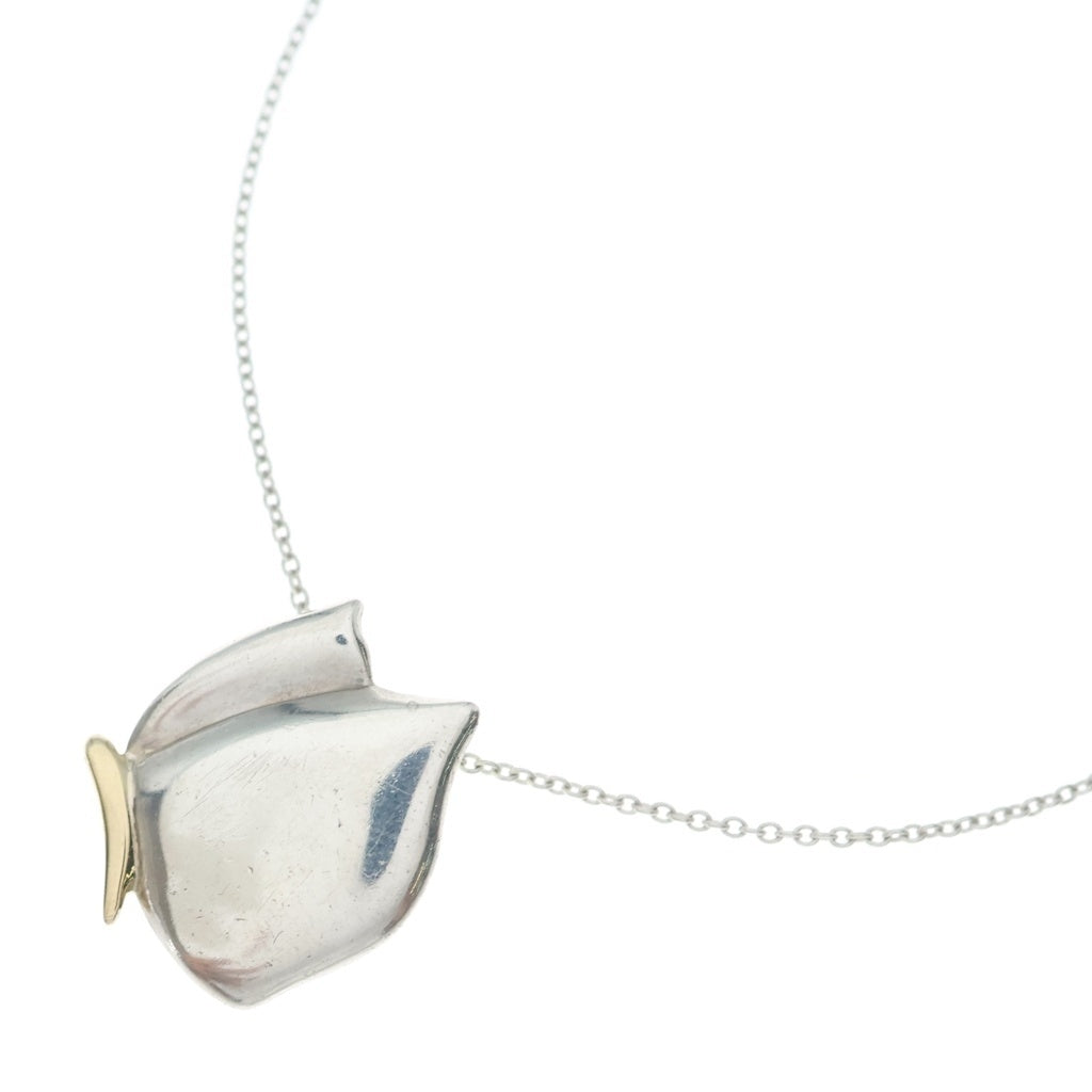 TIFFANY & Co.(ティファニー) バタフライ ネックレス ペンダント チェーン シルバー×イエローゴールド 925×Au750YG レディース