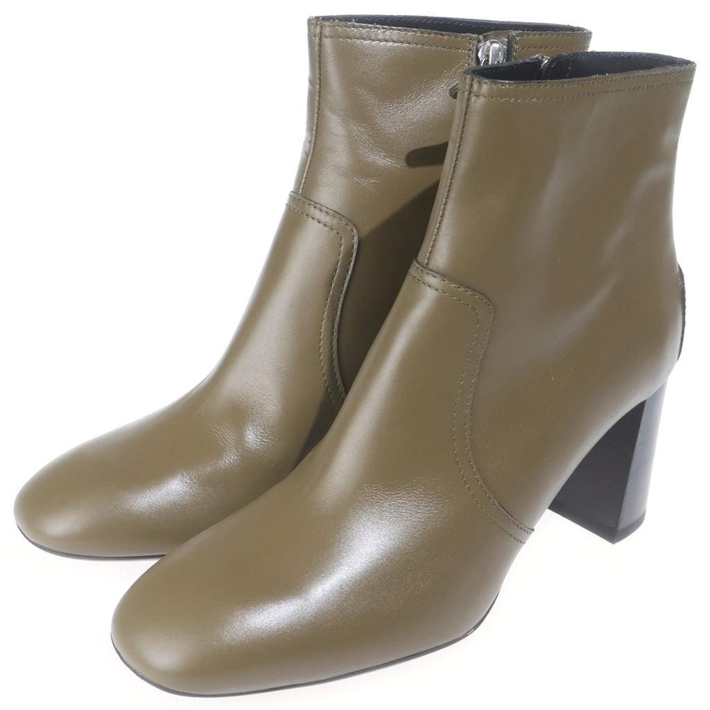 TOD'S(トッズ) レザー ヒールブーツ カーキ #39 レディース