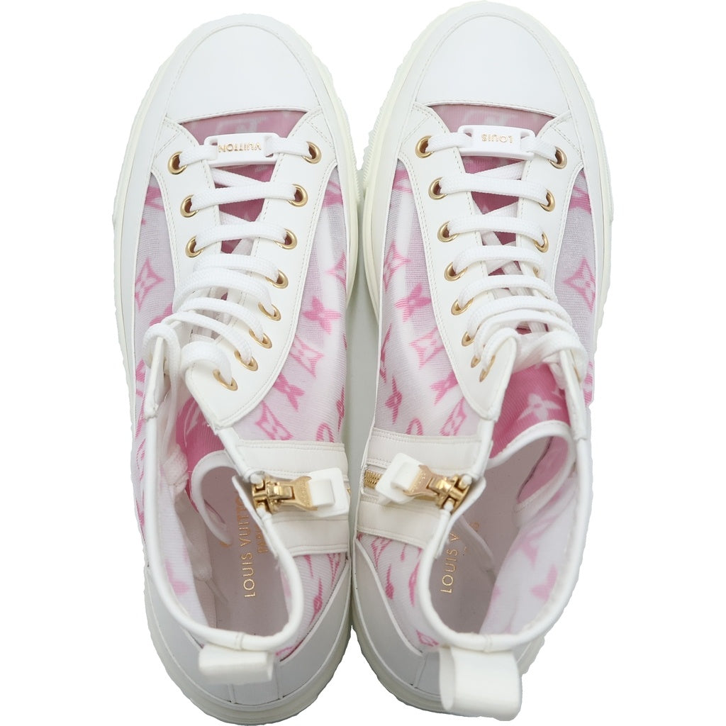 LOUIS VUITTON(ルイヴィトン) ステラーライン ハイカットスニーカー ホワイト×ピンク #40 レディース