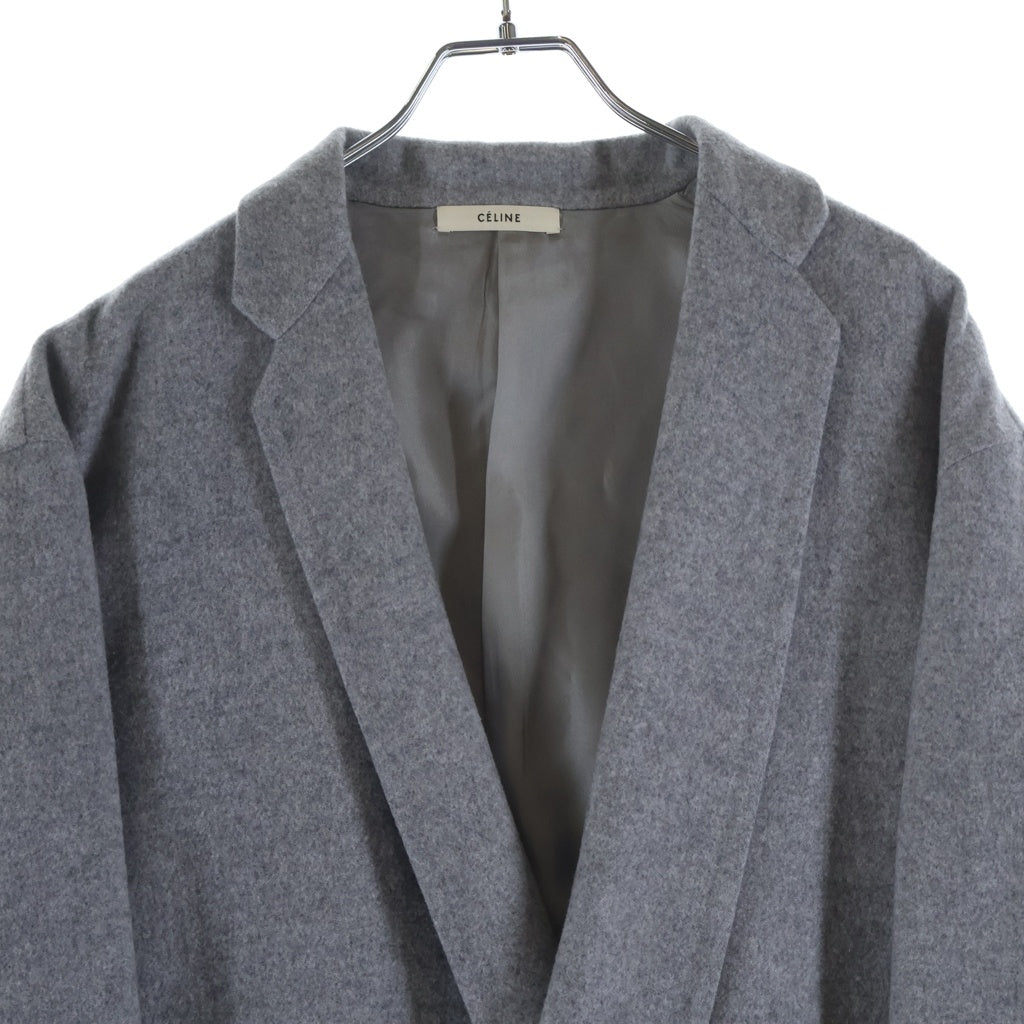 CELINE(セリーヌ) フィービー期 エッグクロンビー カシミヤロングコート グレー 2 8H13 レディース