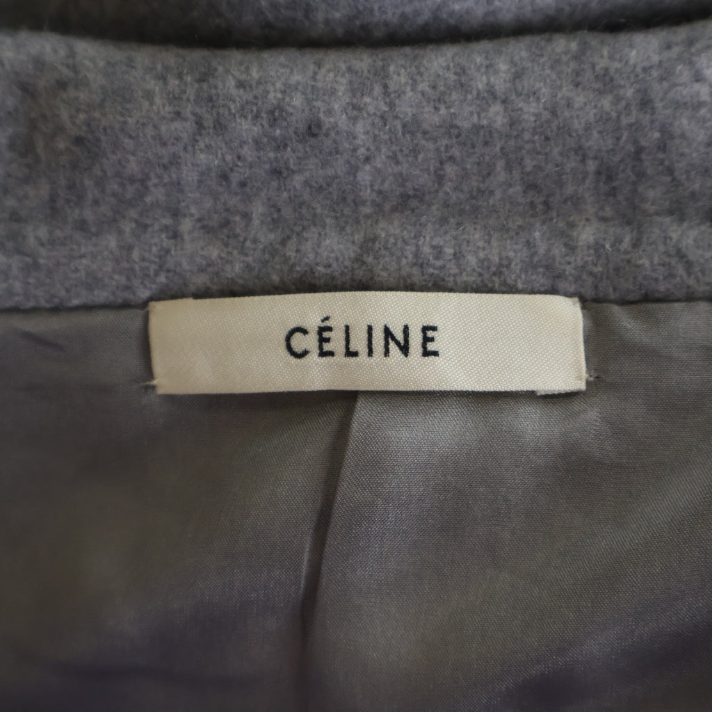 CELINE(セリーヌ) フィービー期 エッグクロンビー カシミヤロングコート グレー 2 8H13 レディース