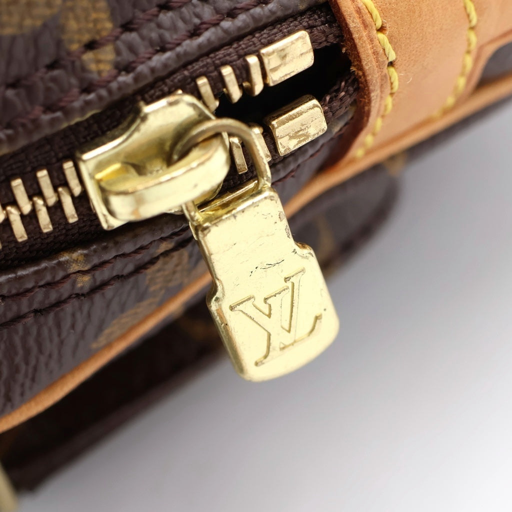 LOUIS VUITTON(ルイヴィトン) モノグラム マルリーバンドリエール ショルダーバッグ ミニバッグ ブラウン レザー×PVC M51828 ゴールド金具