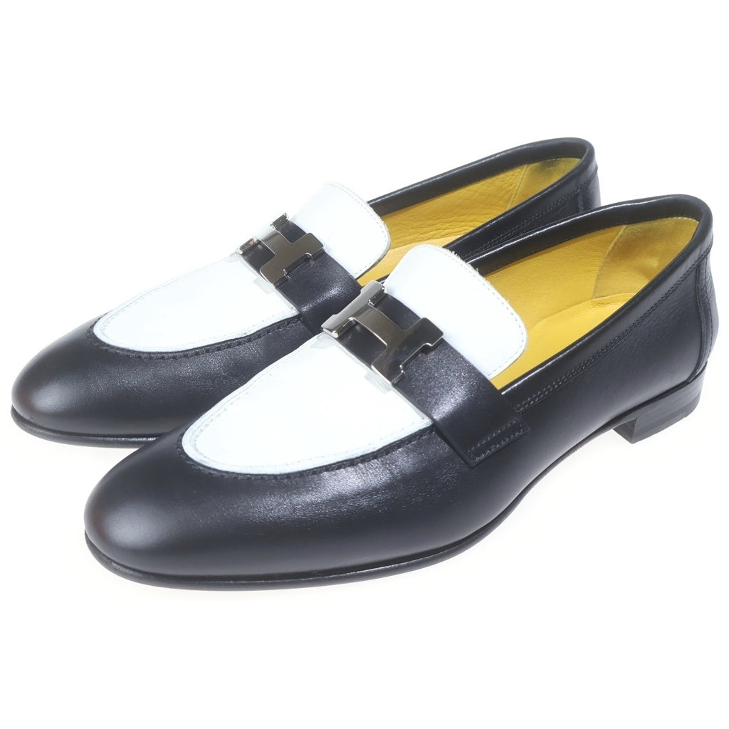 HERMES(エルメス) モカシン パリ レザーローファー ブラック×イエロー #36 1/2 AF211288Z レディース