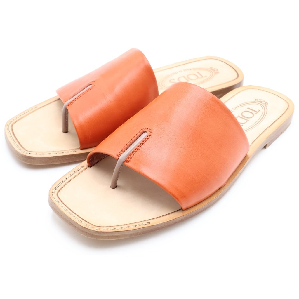 TOD'S(トッズ) レザー サンダル シューズ カーフレザー ブラウン レディース