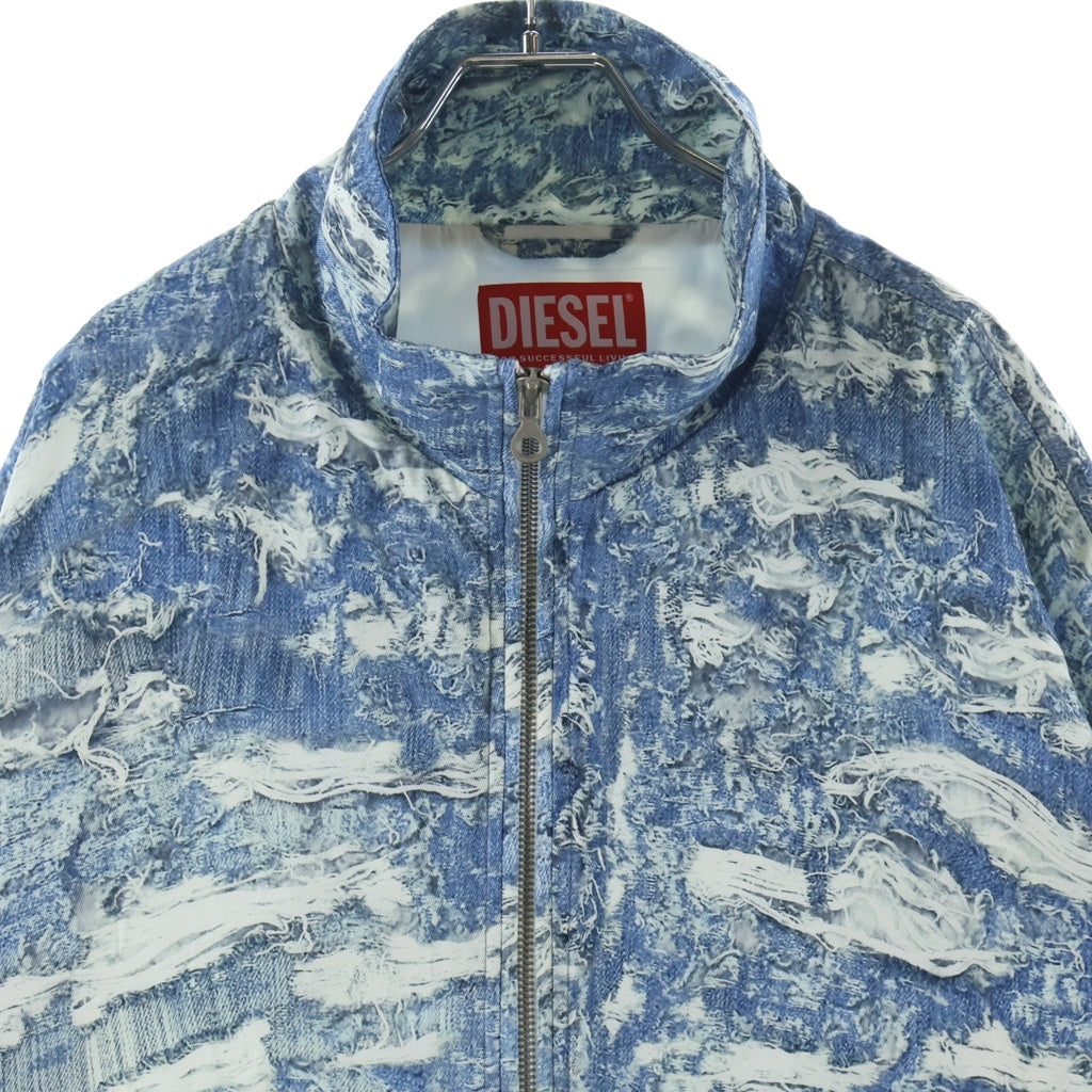 DIESEL(ディーゼル) J-Alston デニムプリント ナイロン ジャケット アウター ブルゾン #44 ブルー