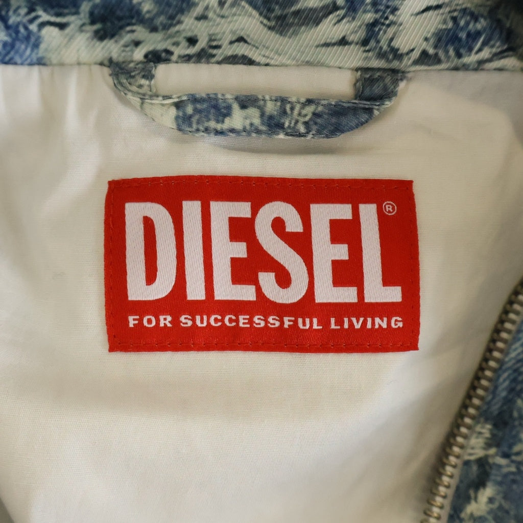 DIESEL(ディーゼル) J-Alston デニムプリント ナイロン ジャケット アウター ブルゾン #44 ブルー