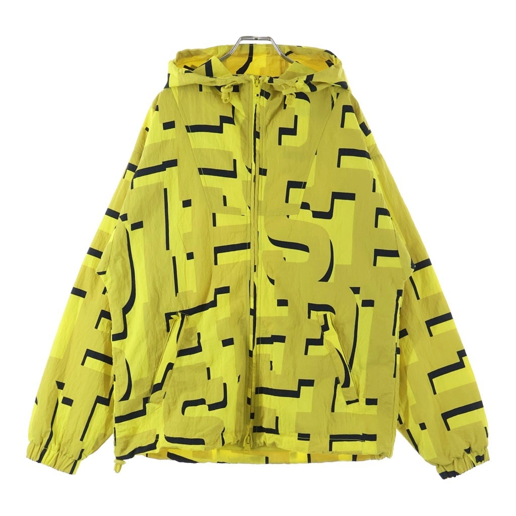 DIESEL(ディーゼル) モノグラムプリント ナイロン フーデッド ジャケット ウインドブレーカー アウター #44 イエロー J-JASS-MON-PRINT