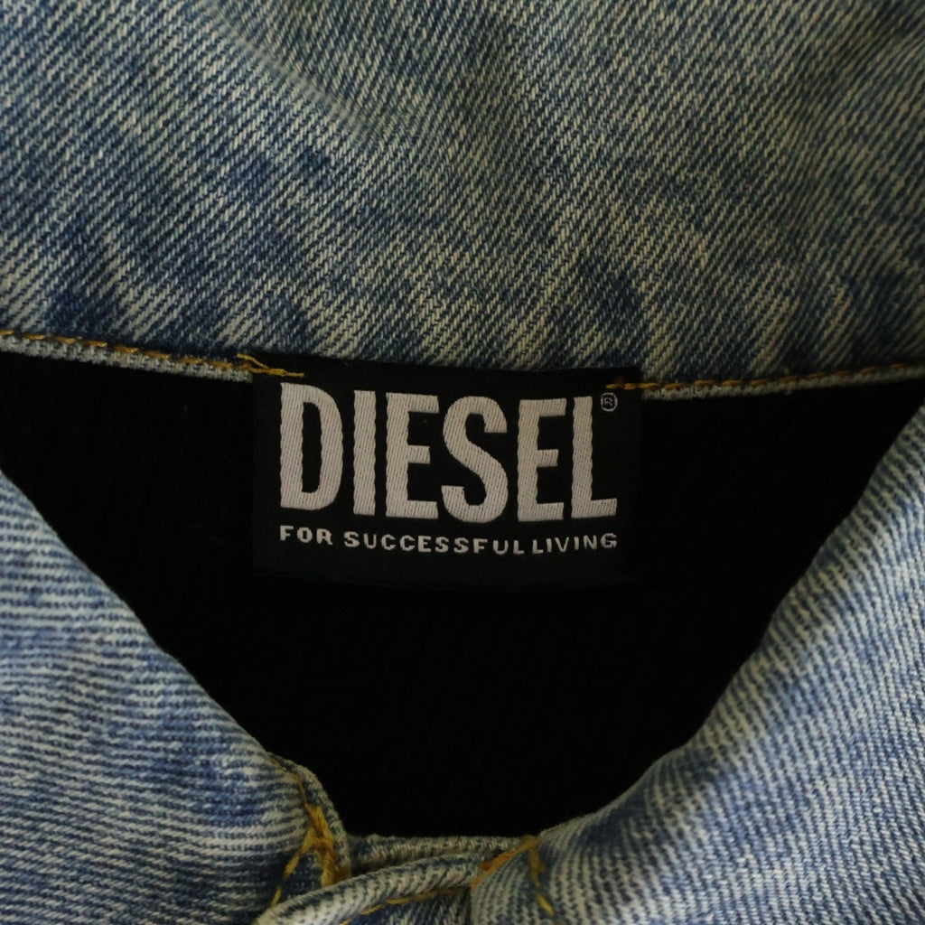 DIESEL(ディーゼル) ニット切替 デニムジャケット コットン×ウール アウター #S ブルー/ブラック