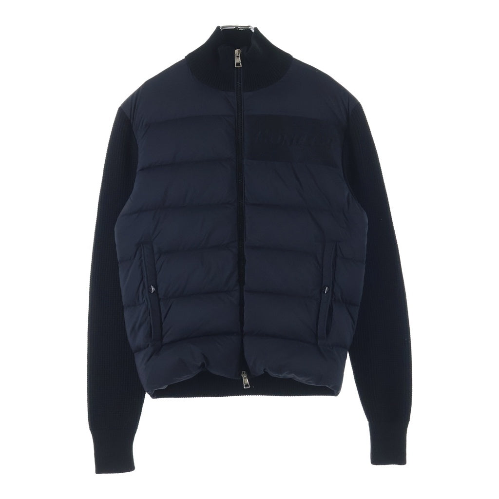 MONCLER(モンクレール) ニット切替 ダウンジャケット ナイロン×ウール アウター #S ブラック F20919B51600