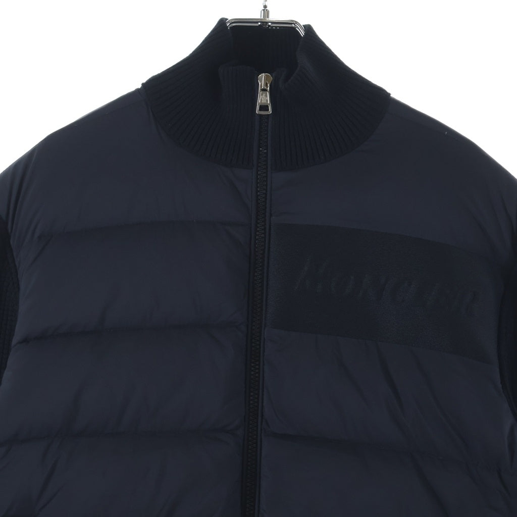 MONCLER(モンクレール) ニット切替 ダウンジャケット ナイロン×ウール アウター #S ブラック F20919B51600