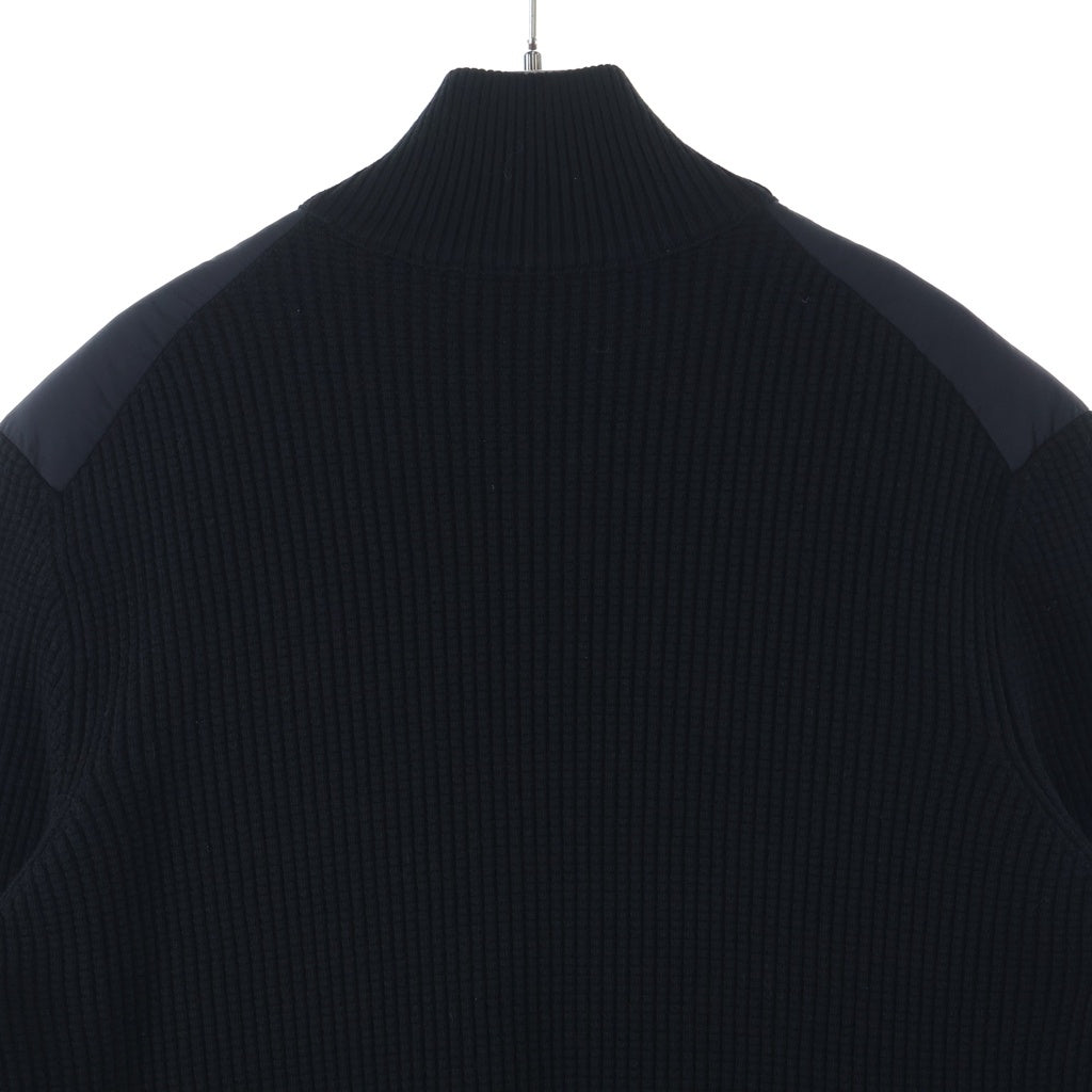 MONCLER(モンクレール) ニット切替 ダウンジャケット ナイロン×ウール アウター #S ブラック F20919B51600