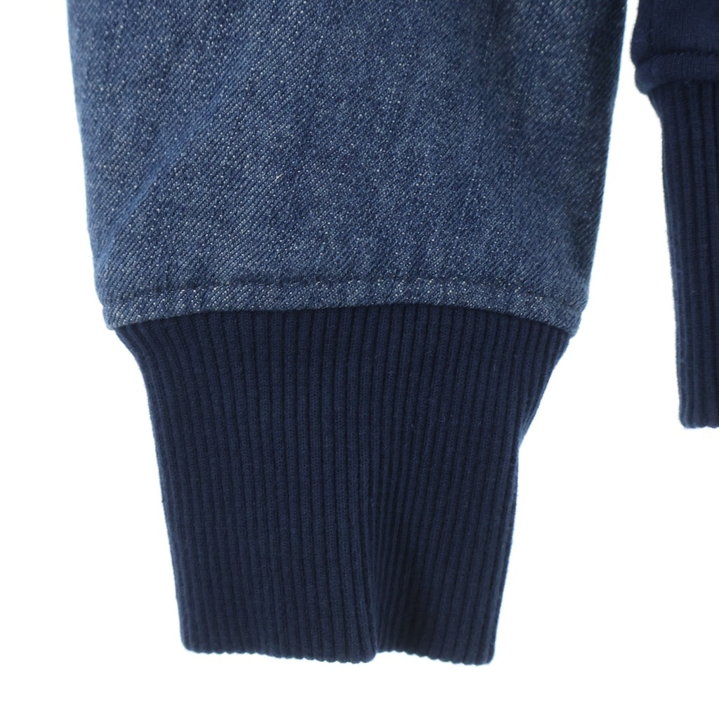 DIESEL(ディーゼル) デニム×コットン 切替 ダメージ フーデッド ジップパーカー アウター #S ネイビー/ブルー S-MIRR-NEW