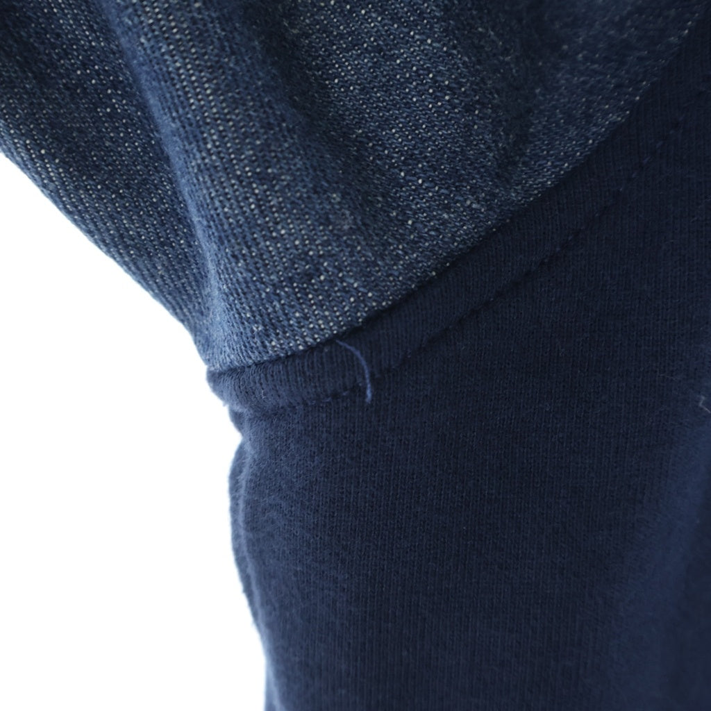 DIESEL(ディーゼル) デニム×コットン 切替 ダメージ フーデッド ジップパーカー アウター #S ネイビー/ブルー S-MIRR-NEW