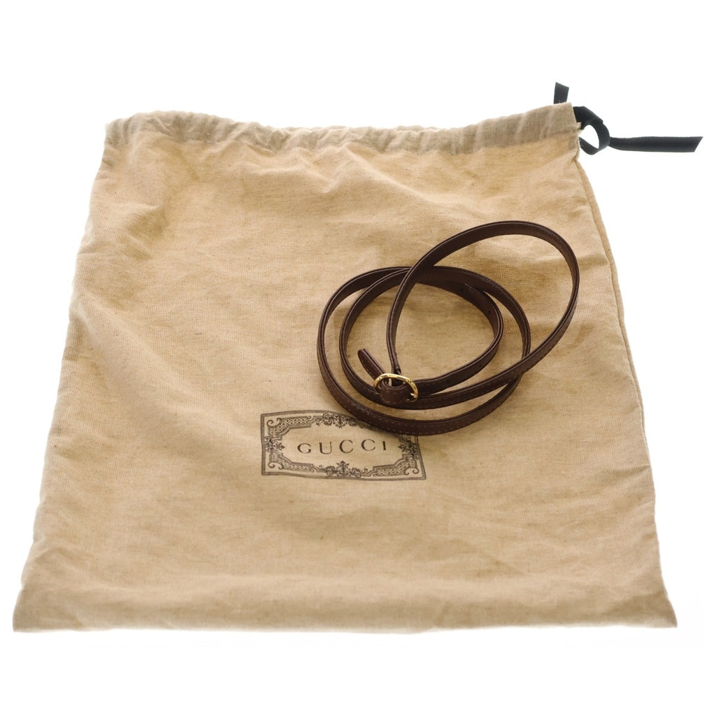 GUCCI(グッチ) GGスプリーム ジャッキー1961 ショルダーバッグ ベージュ×ブラウン PVC×レザー 637092 ゴールド金具 レディース