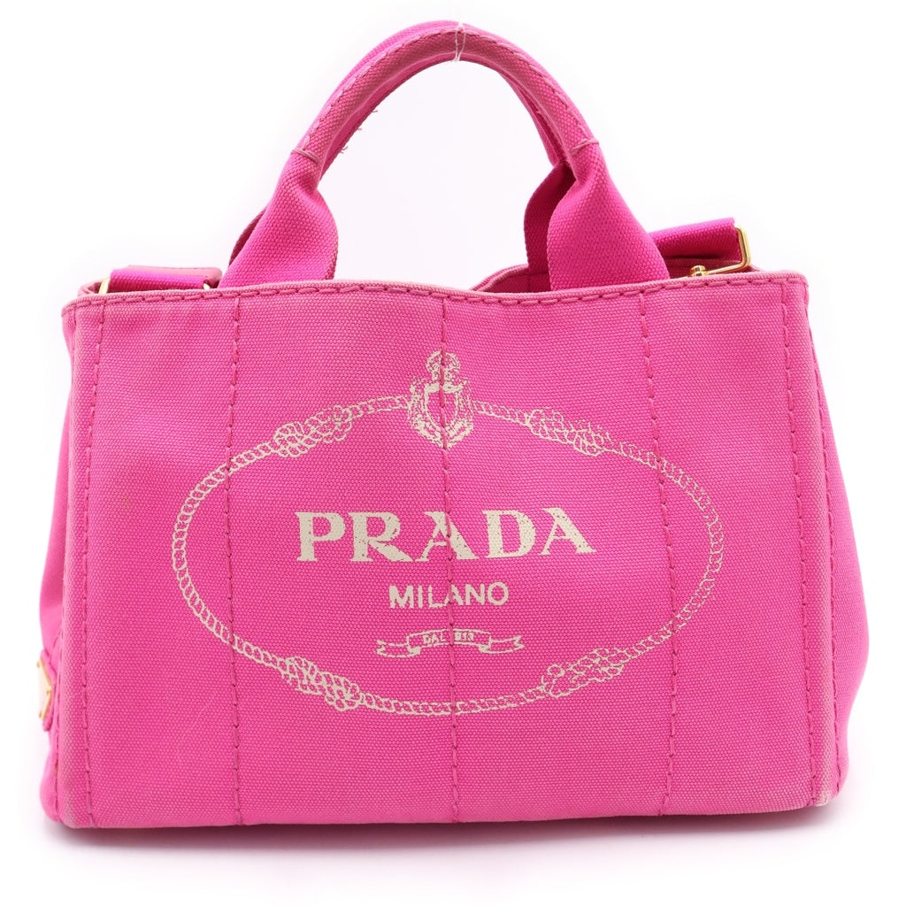 PRADA(プラダ) カナパ ミニ キャンバス 2WAY ハンドバッグ ショルダーバッグ ピンク BN2439 レディース