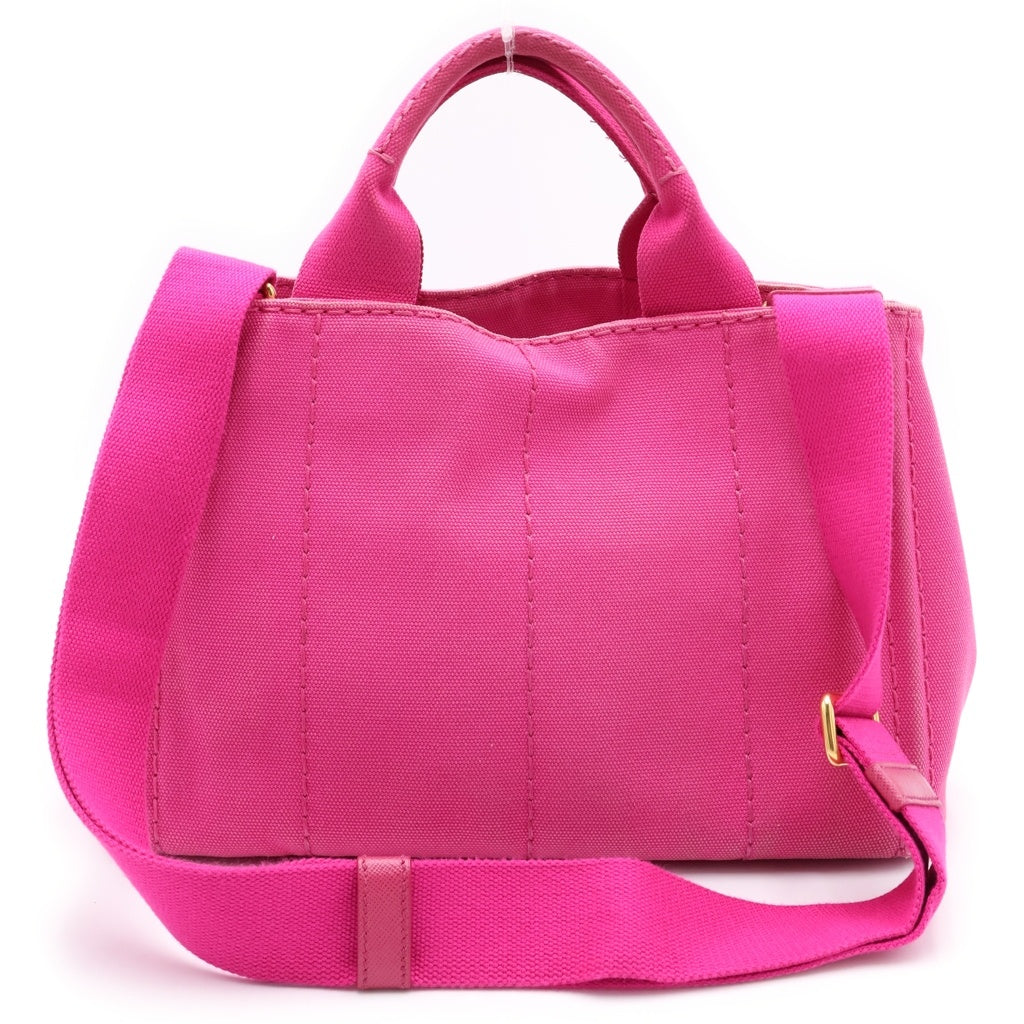 PRADA(プラダ) カナパ ミニ キャンバス 2WAY ハンドバッグ ショルダーバッグ ピンク BN2439 レディース