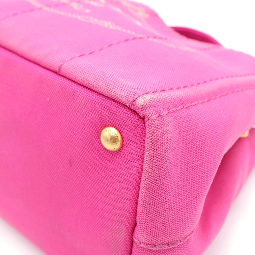 PRADA(プラダ) カナパ ミニ キャンバス 2WAY ハンドバッグ ショルダーバッグ ピンク BN2439 レディース
