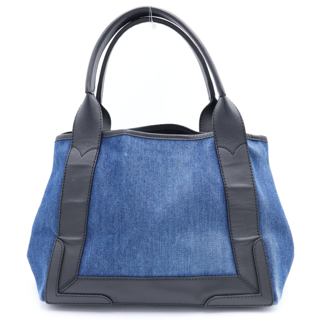 BALENCIAGA(バレンシアガ) ネイビーカバス S デニム レザー トートバッグ ハンドバッグ ブルー/ブラック 339933 レディース