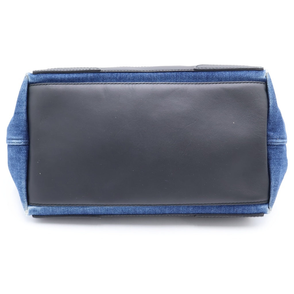 BALENCIAGA(バレンシアガ) ネイビーカバス S デニム レザー トートバッグ ハンドバッグ ブルー/ブラック 339933 レディース