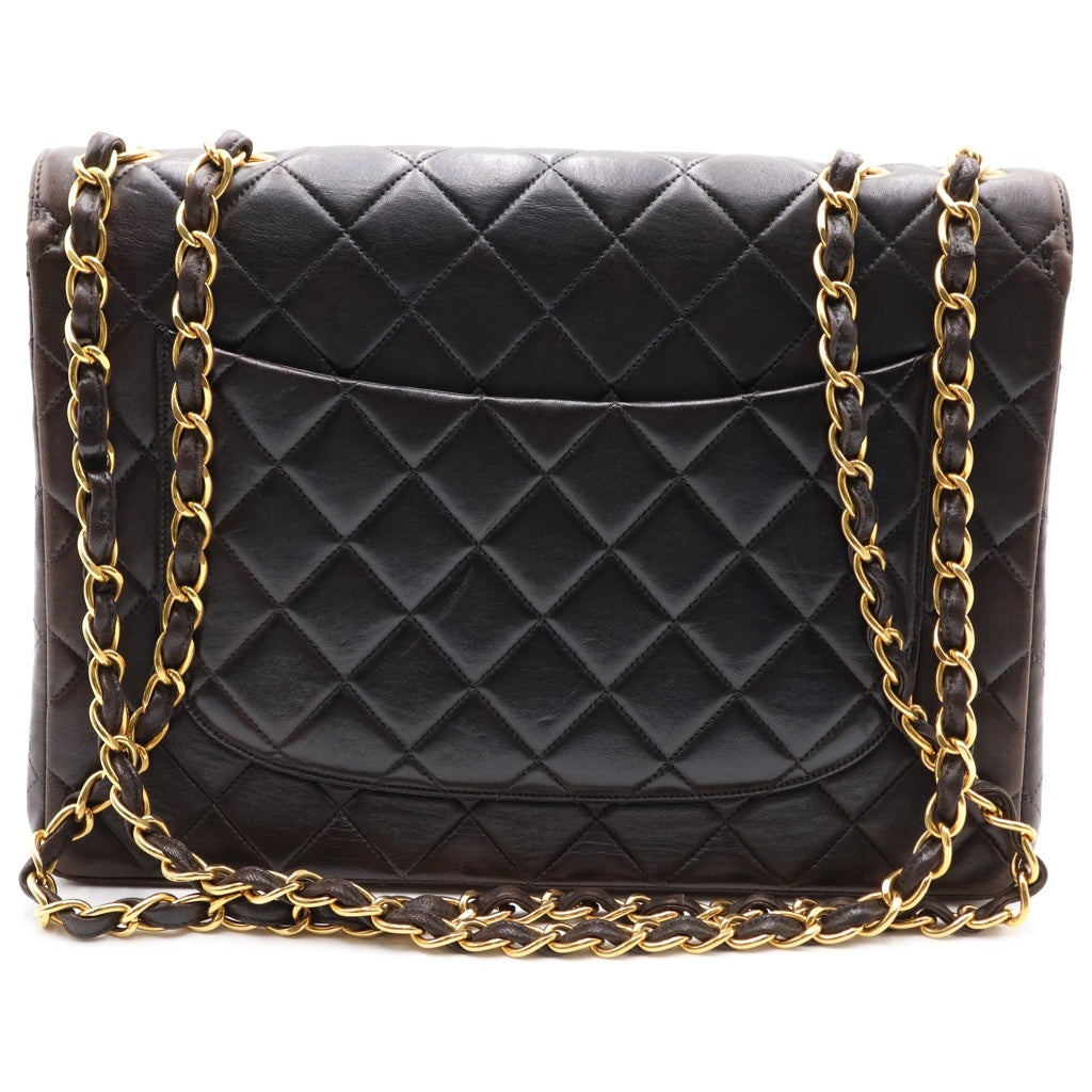 CHANEL(シャネル) デカマトラッセ30 ラムスキン ゴールド金具 チェーンショルダーバッグ ブラック レディース