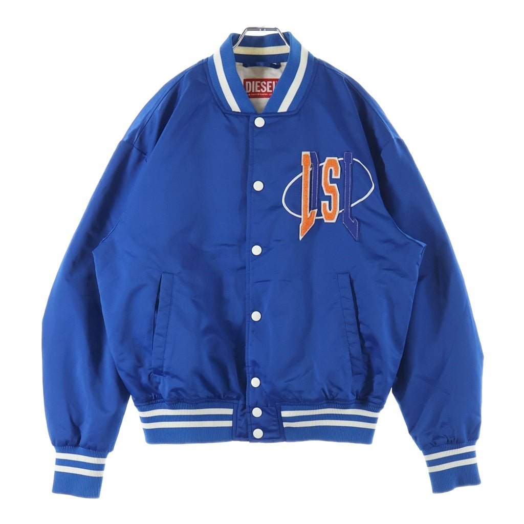 DIESEL(ディーゼル) J-START ボンバージャケット スタジャン パッチロゴ スナップボタン ブルー A12243 レディース