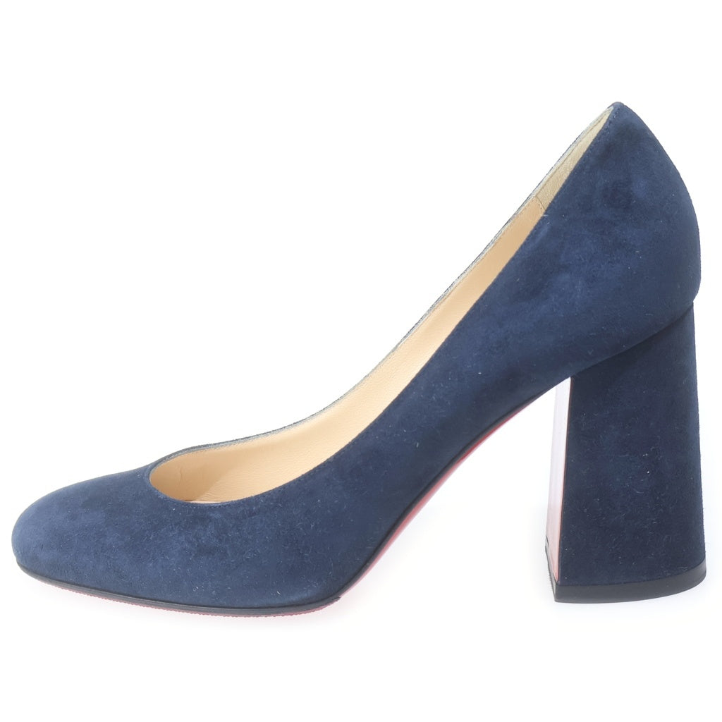 CHRISTIAN LOUBOUTIN(クリスチャンルブタン) ウェッジソール ヒールパンプス シューズ スエード イタリア製 ネイビー レディース