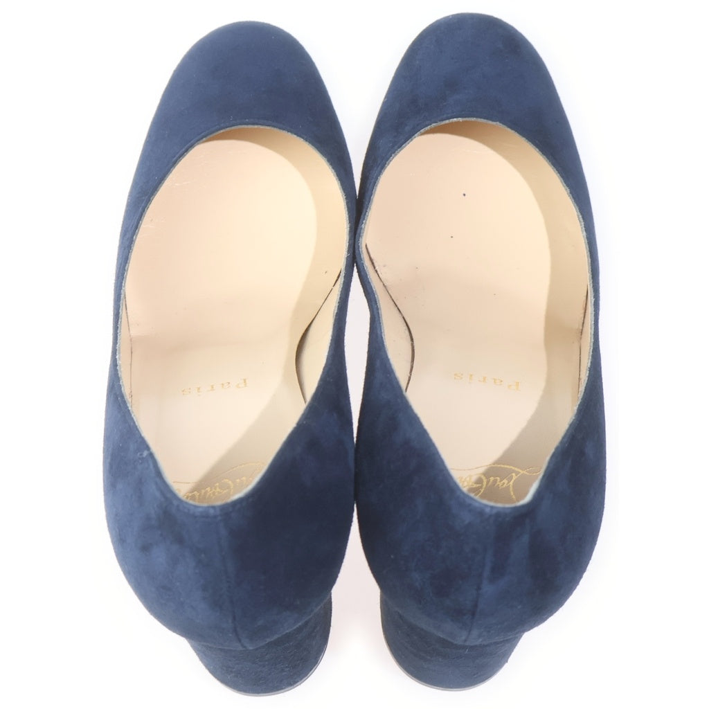 CHRISTIAN LOUBOUTIN(クリスチャンルブタン) ウェッジソール ヒールパンプス シューズ スエード イタリア製 ネイビー レディース
