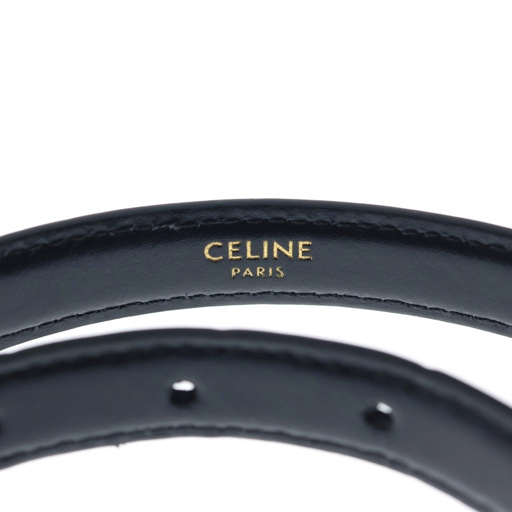 CELINE(セリーヌ) トリオンフ ベルト ミディアム ゴールド金具 レザー ブラック レディース