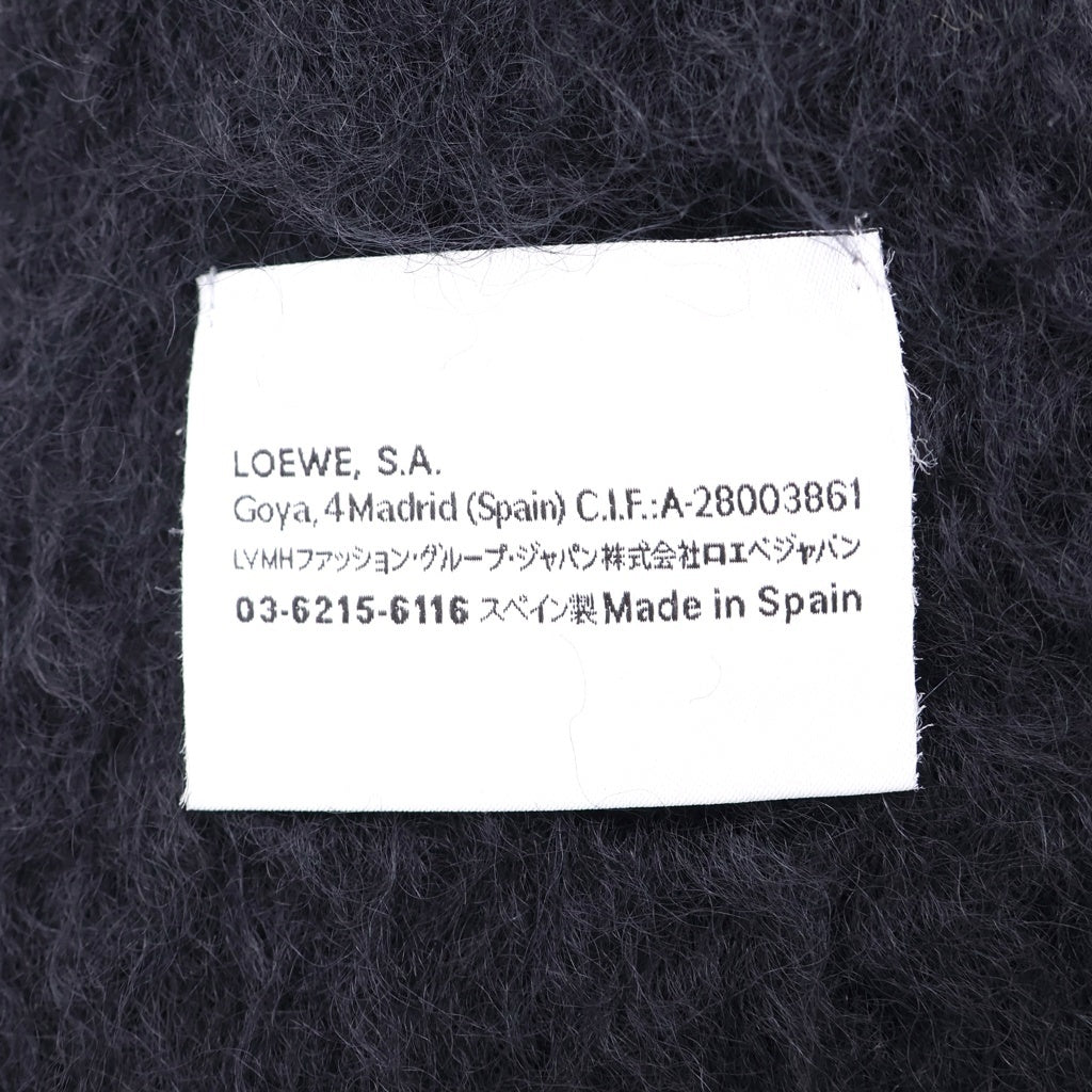LOEWE(ロエベ) アナグラム フリンジスカーフ ウール モヘヤ ブラック F655254X01