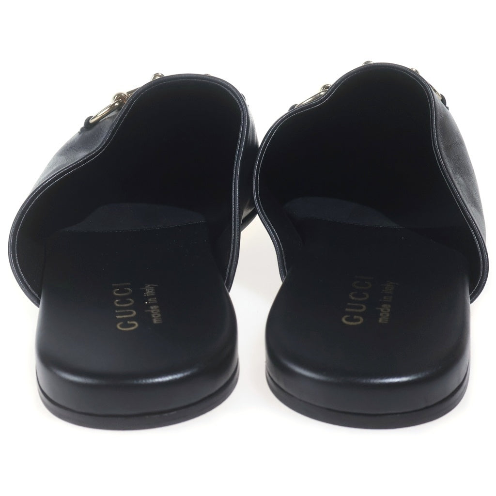 GUCCI(グッチ) ホースビット レザーミュール ブラック #9 850140