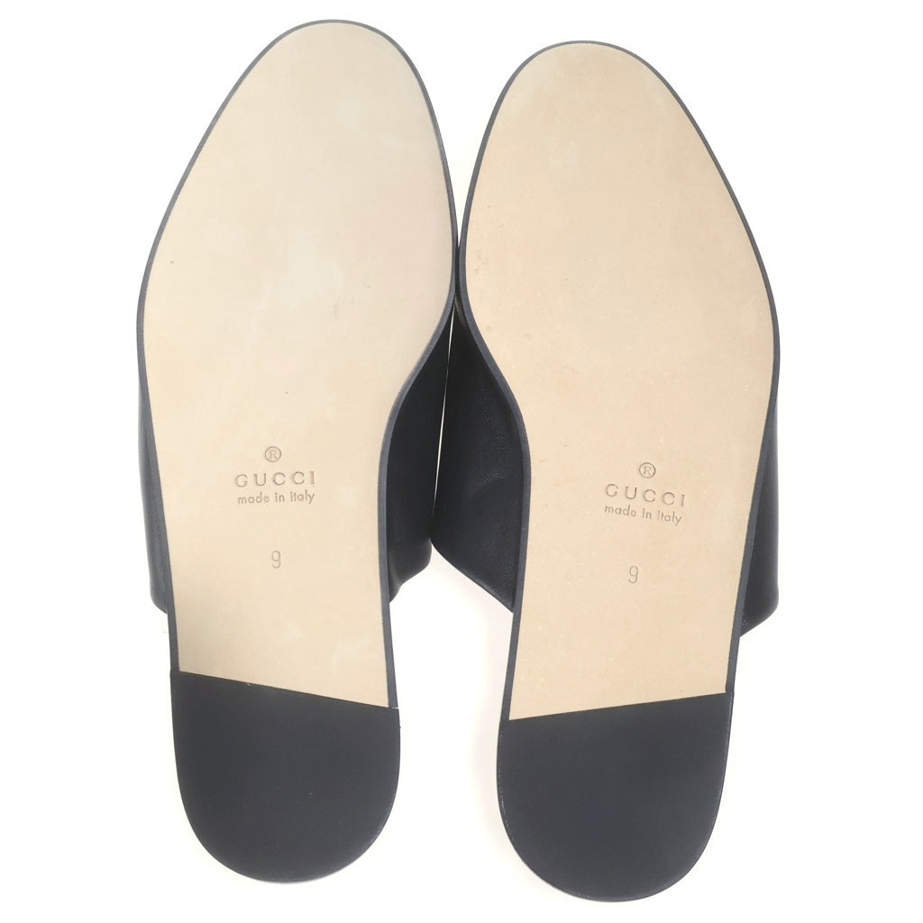 GUCCI(グッチ) ホースビット レザーミュール ブラック #9 850140