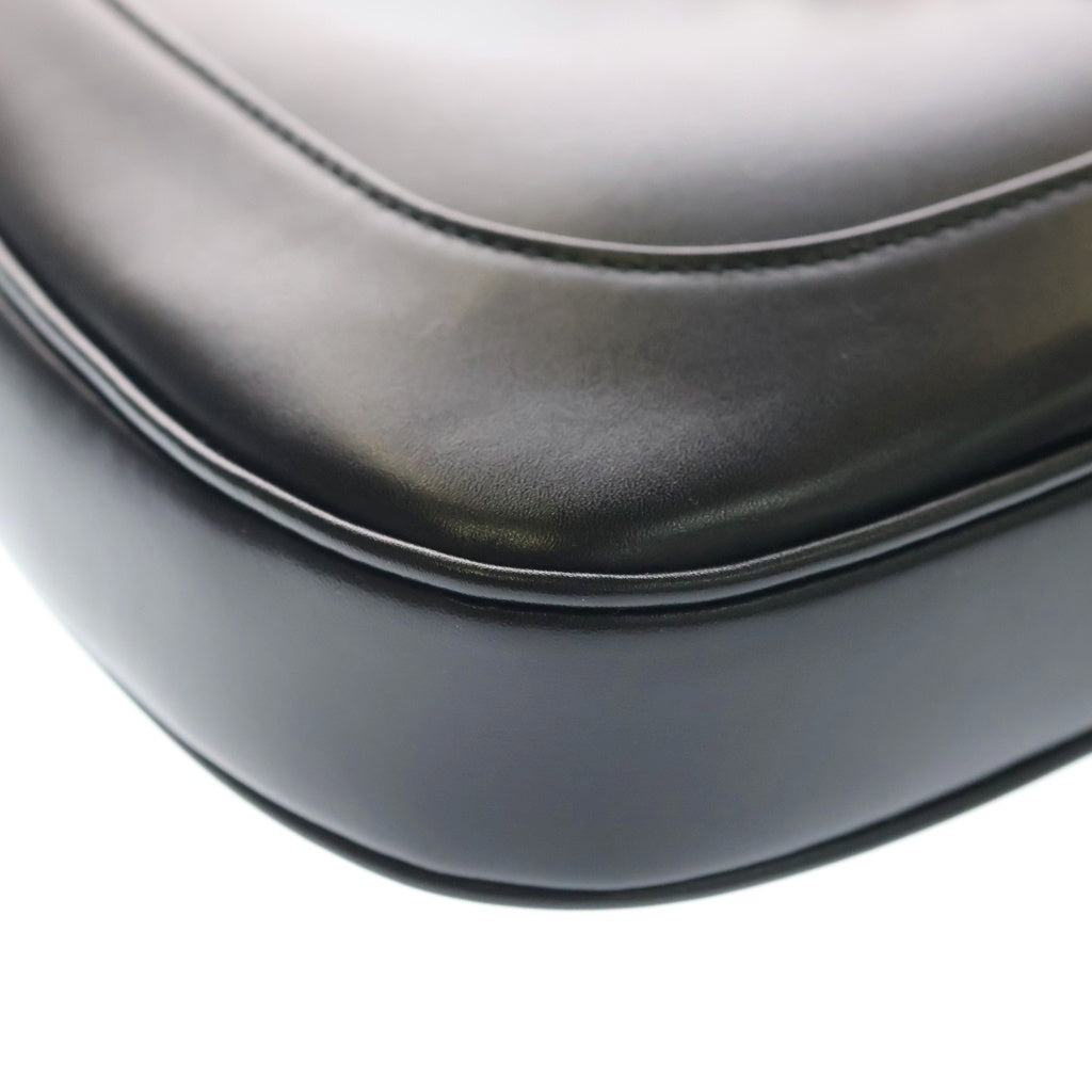 GUCCI(グッチ) ジャッキー1961 ミディアムショルダーバッグ ハンドバッグ ブラック レザー 782849 ゴールド金具 レディース