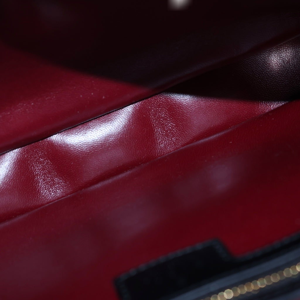 GUCCI(グッチ) ジャッキー1961 ミディアムショルダーバッグ ハンドバッグ ブラック レザー 782849 ゴールド金具 レディース