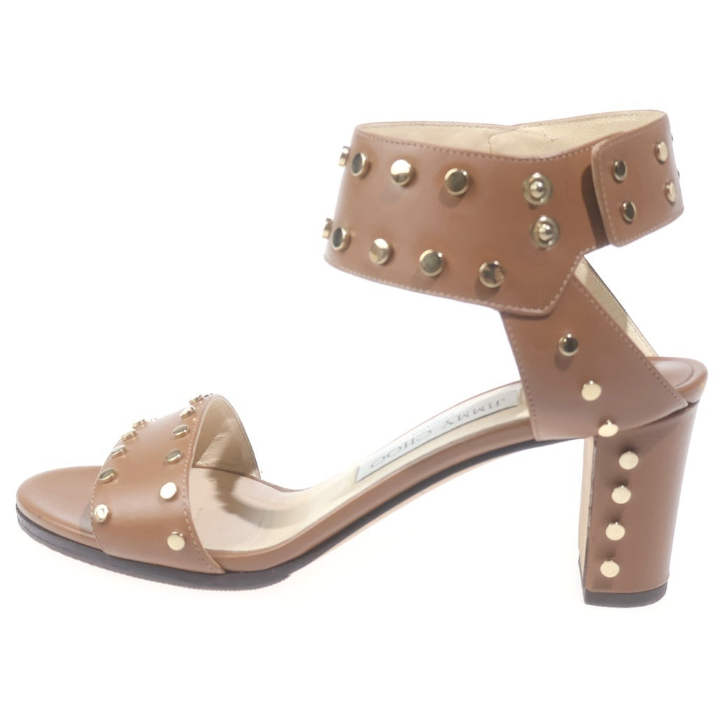 JIMMY CHOO(ジミーチュウ) スタッズ ヒールサンダル ブラウン #36 1/2 レディース