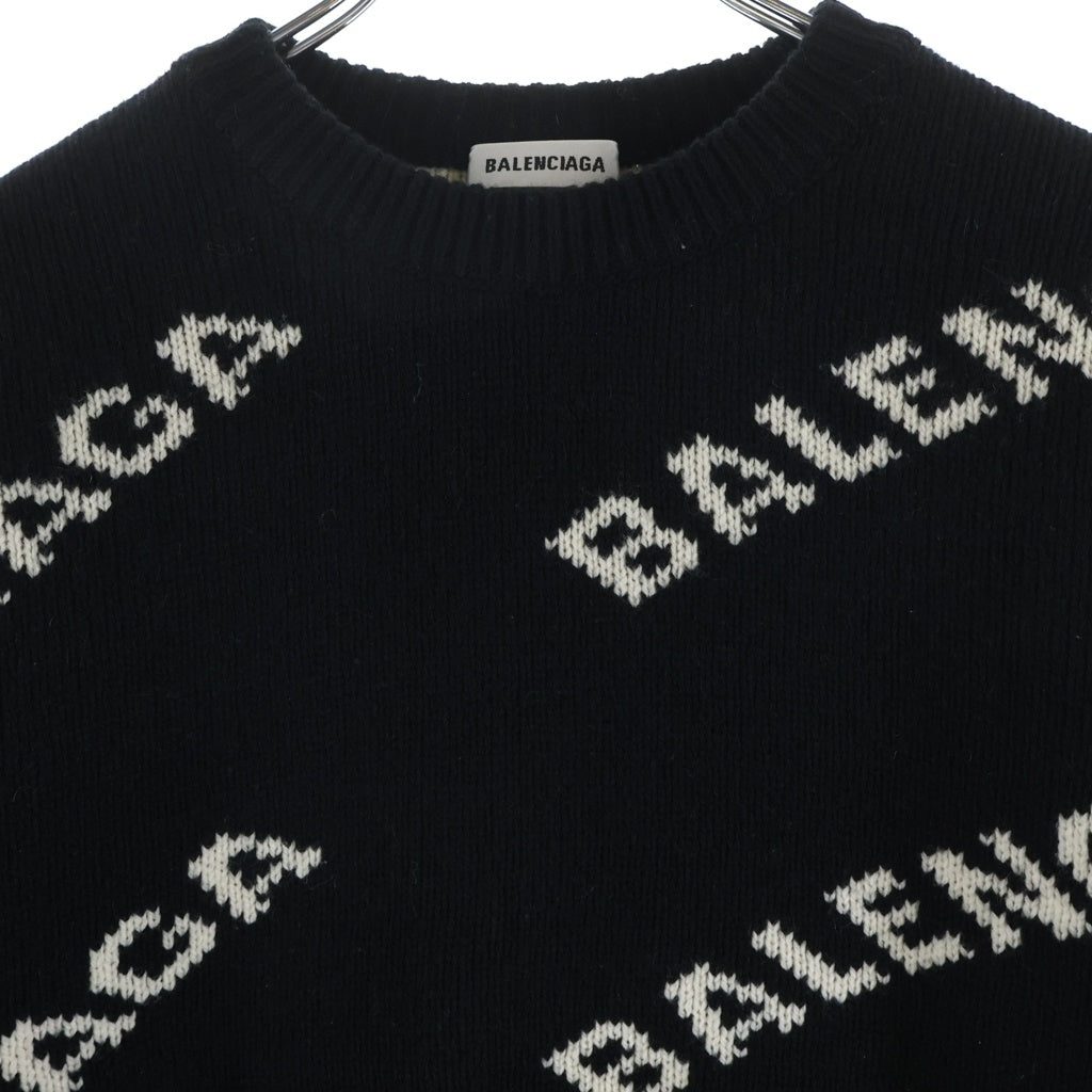 BALENCIAGA(バレンシアガ) ロゴ クロップドニット ブラック #S レディース