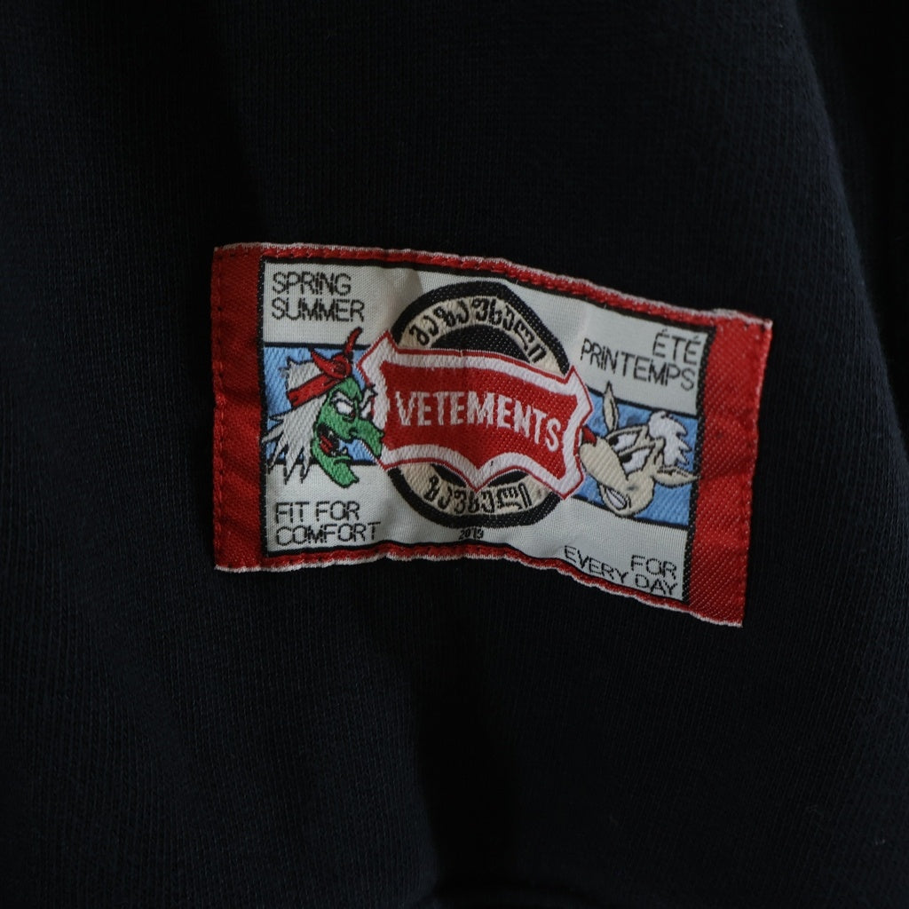 VETEMENTS(ヴェトモン) 19SS CARTOON HOODIE パーカー フーディー ブラック #M USS197010