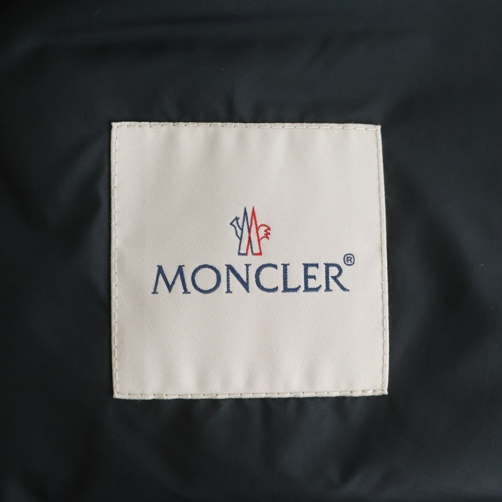 MONCLER(モンクレール) TAMBOSI GILET ジップアップ ダウンベスト ナイロン レザーパッチ ブラック C-ZIND-24-51644