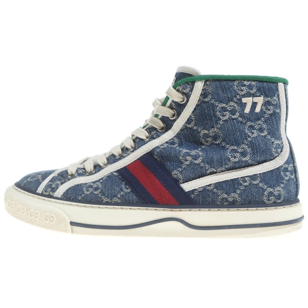 GUCCI(グッチ) GGキャンバス 1977 テニス ハイカットスニーカー インディゴブルー